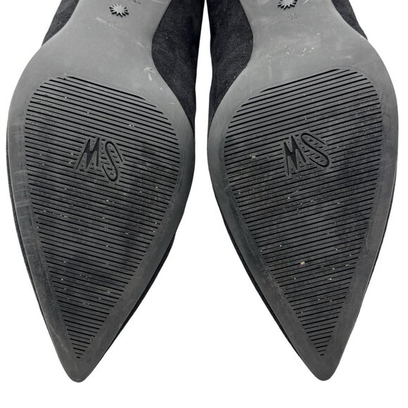 Stuart Weitzman Black Suede Heel Sock Luxury Boot Women Size 10 - Picture 13 of 16